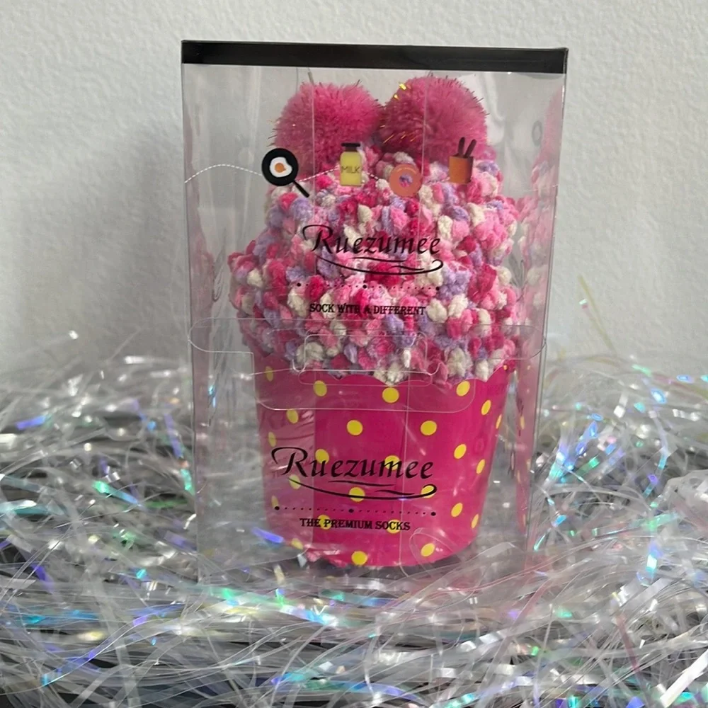 Birthday Socks with Pom Poms in Box